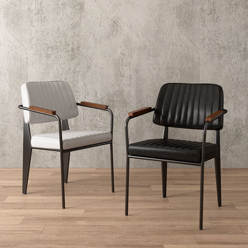 Industrial Kitchen Dining Side Chair Open Back Dining Arm Chair