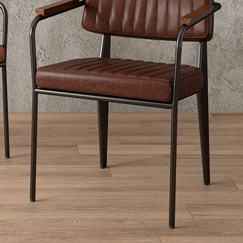 Industrial Kitchen Dining Side Chair Open Back Dining Arm Chair