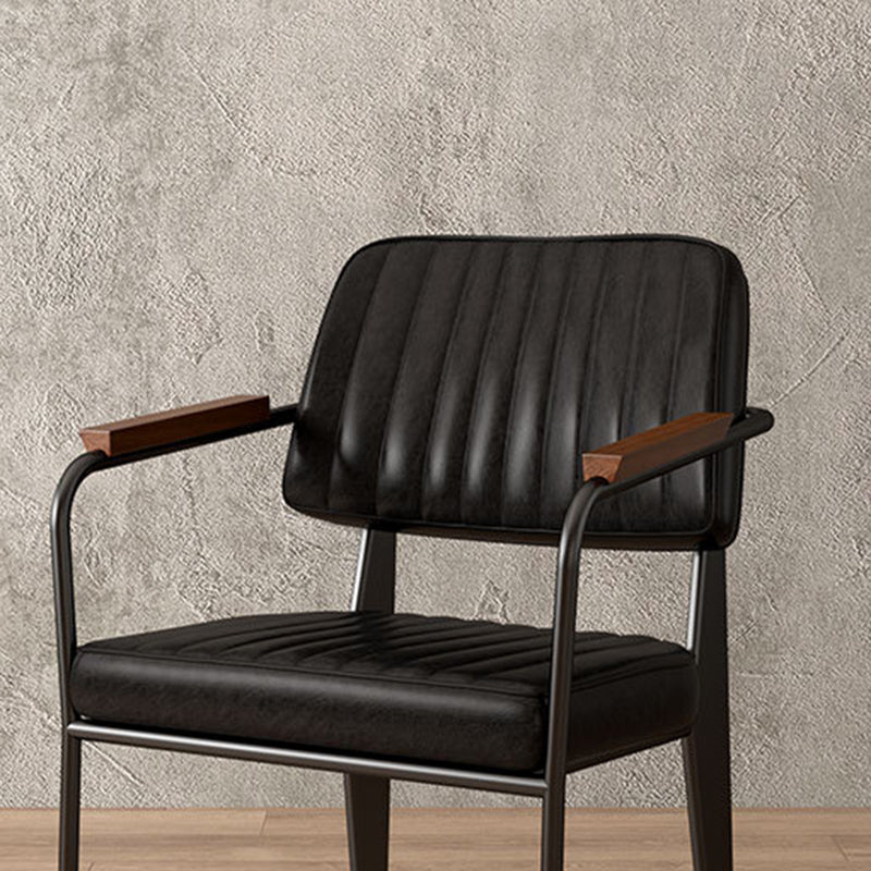 Industrial Kitchen Dining Side Chair Open Back Dining Arm Chair