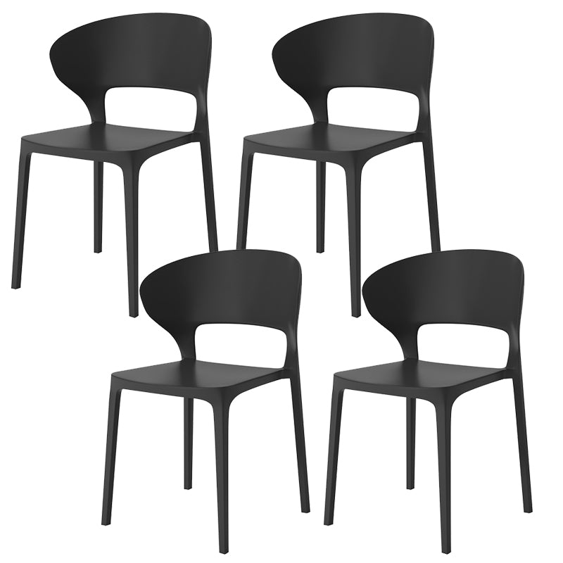 Dining Room Plastic Side Chair Kitchen Armless Dining Chairs