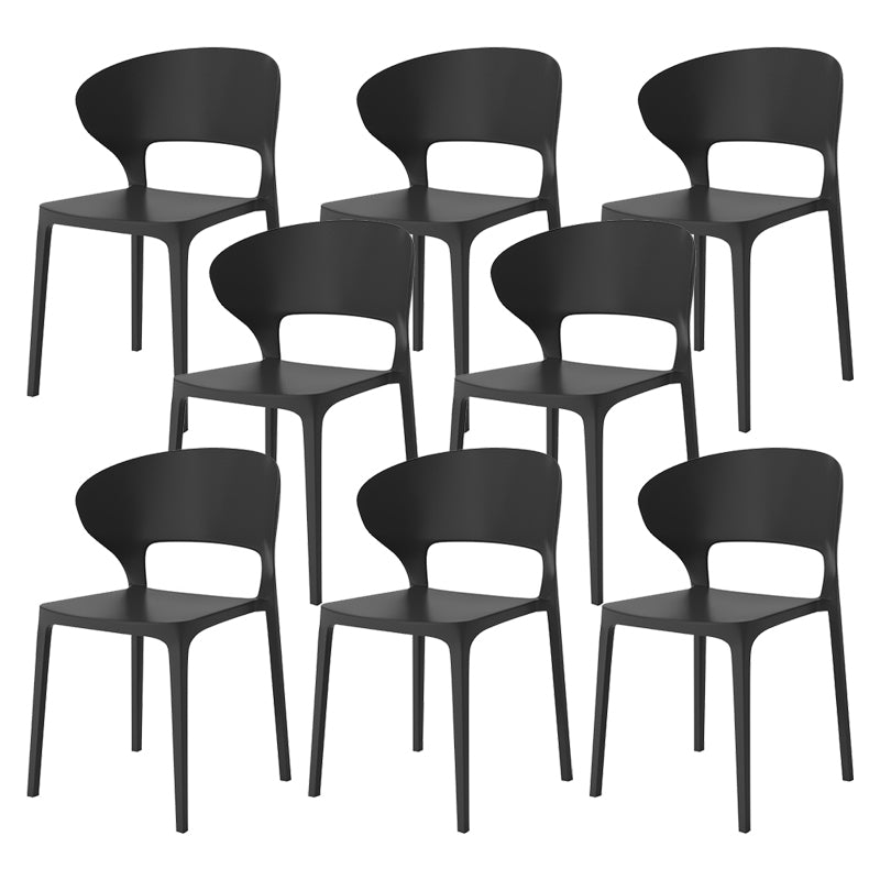 Dining Room Plastic Side Chair Kitchen Armless Dining Chairs