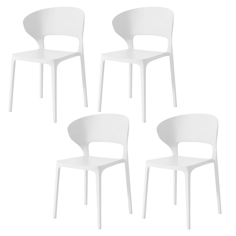 Dining Room Plastic Side Chair Kitchen Armless Dining Chairs