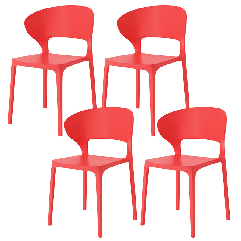 Dining Room Plastic Side Chair Kitchen Armless Dining Chairs