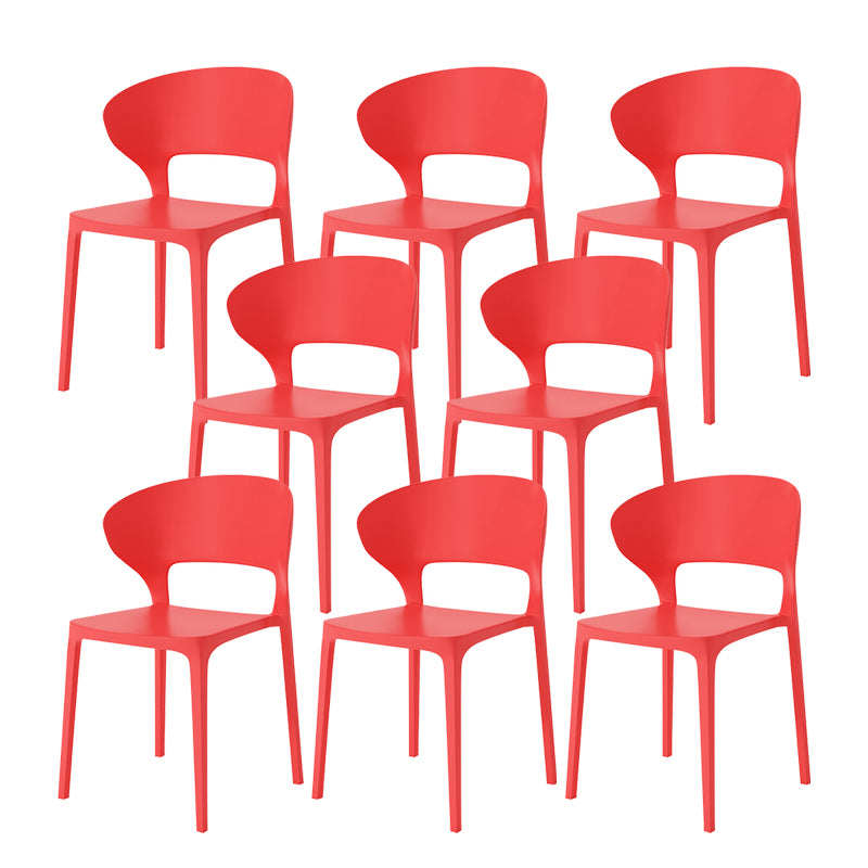 Dining Room Plastic Side Chair Kitchen Armless Dining Chairs