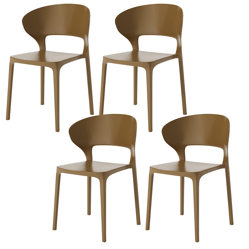 Dining Room Plastic Side Chair Kitchen Armless Dining Chairs