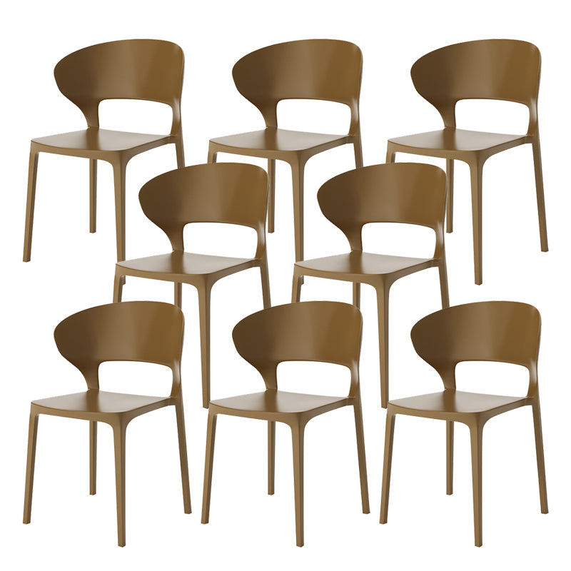 Dining Room Plastic Side Chair Kitchen Armless Dining Chairs