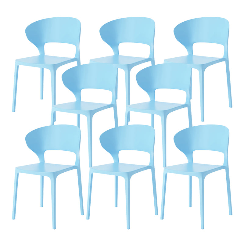 Dining Room Plastic Side Chair Kitchen Armless Dining Chairs