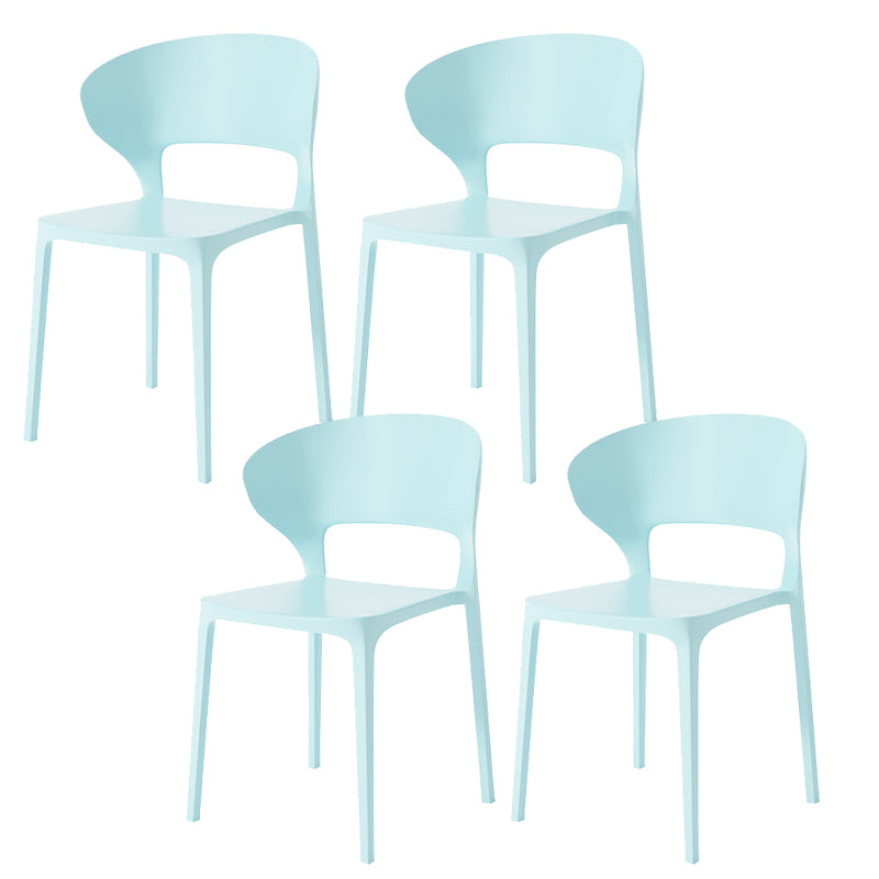 Dining Room Plastic Side Chair Kitchen Armless Dining Chairs