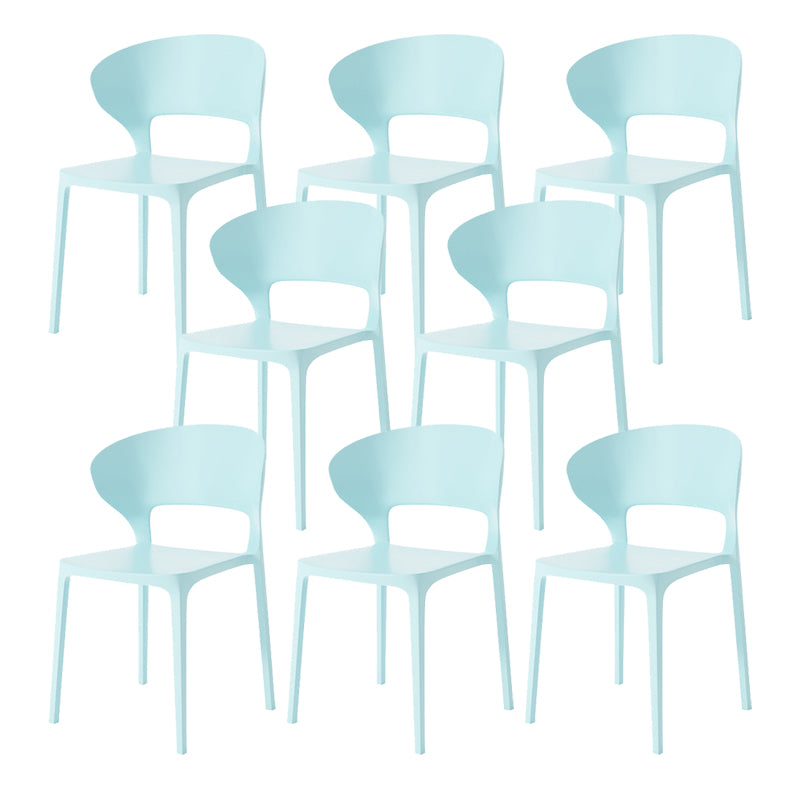 Dining Room Plastic Side Chair Kitchen Armless Dining Chairs