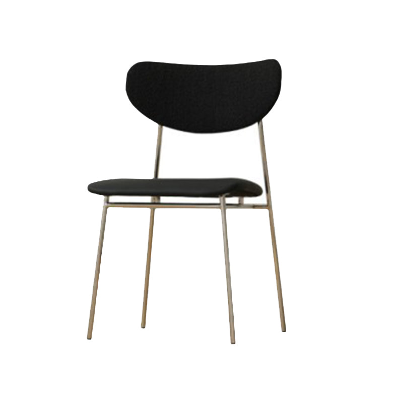 Contemporary Indoor Side Chair Silver Legs Open Back Dining Chair