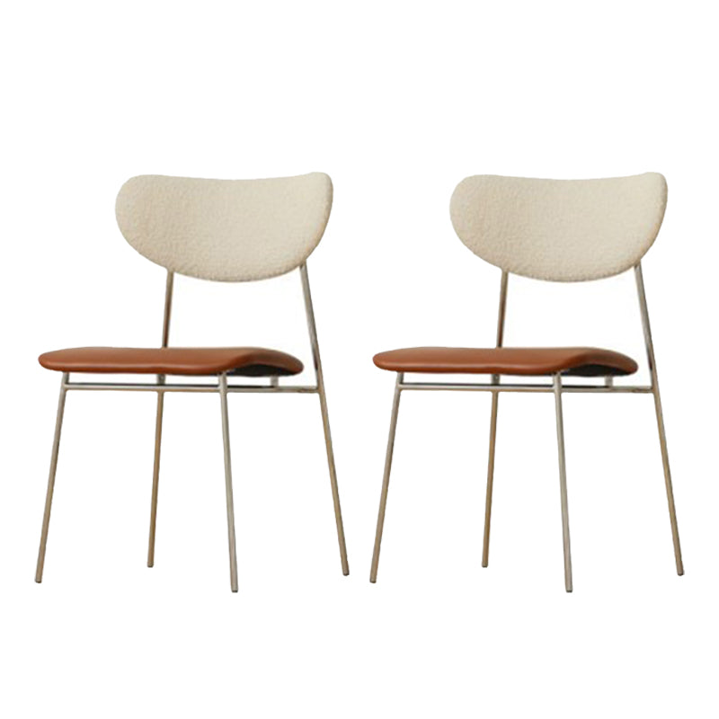 Contemporary Indoor Side Chair Silver Legs Open Back Dining Chair