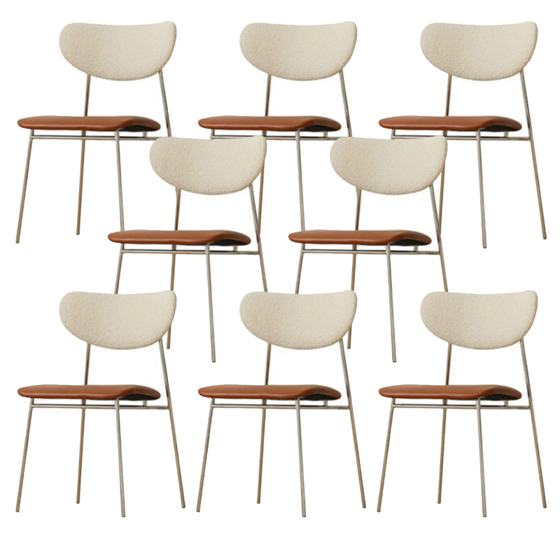 Contemporary Indoor Side Chair Silver Legs Open Back Dining Chair