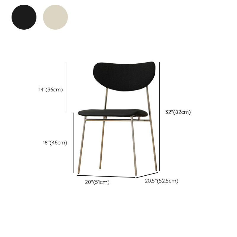 Contemporary Indoor Side Chair Silver Legs Open Back Dining Chair