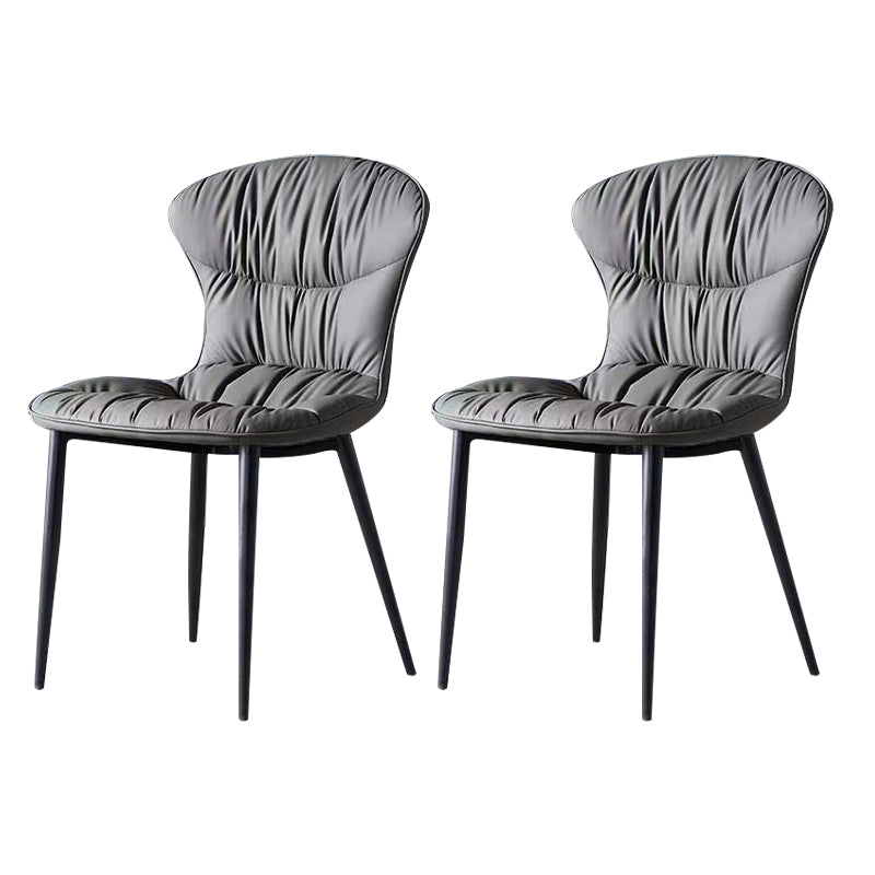 Faux Leather Side Chair Black Legs Dining Room Parsons Chair