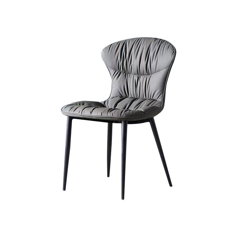 Faux Leather Side Chair Black Legs Dining Room Parsons Chair