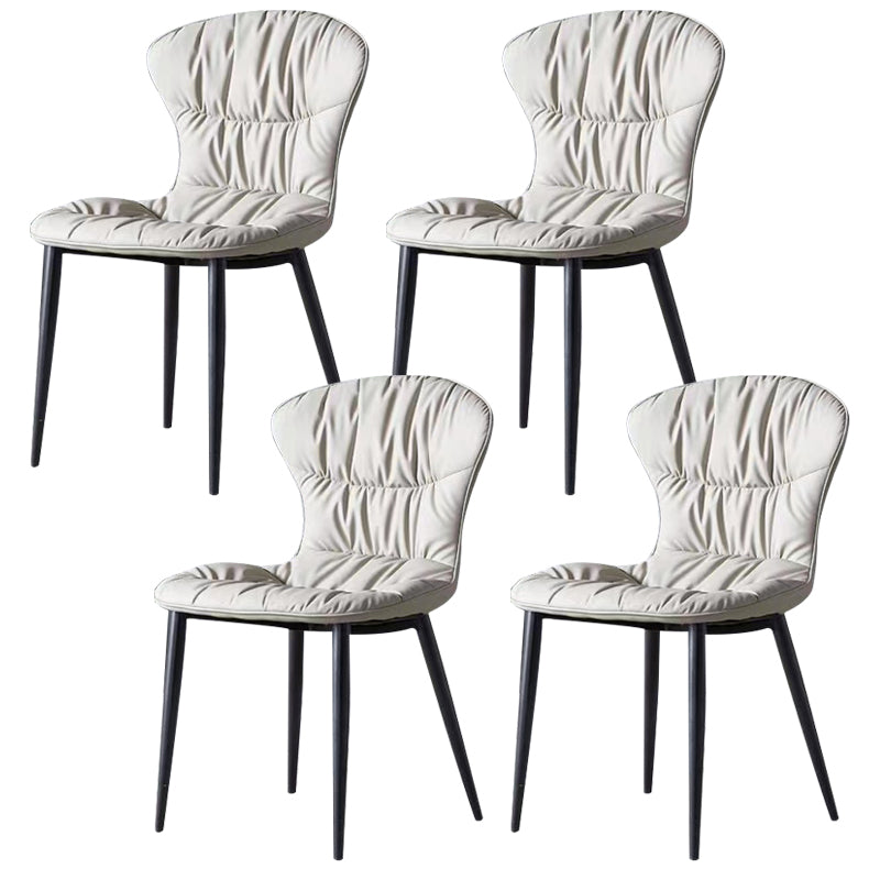 Faux Leather Side Chair Black Legs Dining Room Parsons Chair