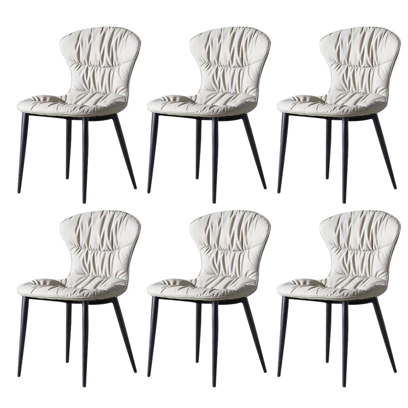 Faux Leather Side Chair Black Legs Dining Room Parsons Chair