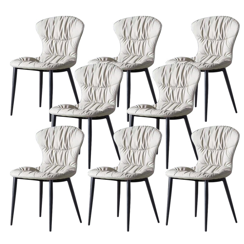 Faux Leather Side Chair Black Legs Dining Room Parsons Chair