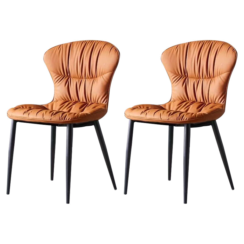 Faux Leather Side Chair Black Legs Dining Room Parsons Chair