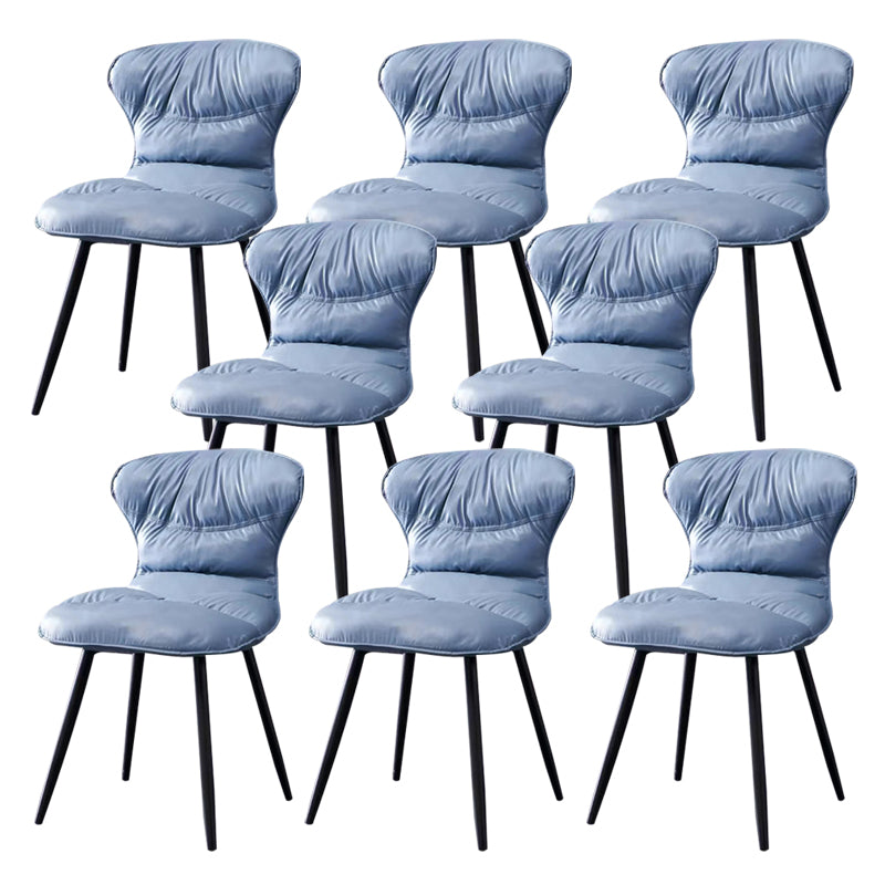 Faux Leather Side Chair Black Legs Dining Room Parsons Chair