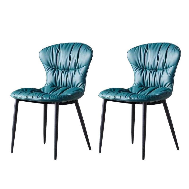 Faux Leather Side Chair Black Legs Dining Room Parsons Chair