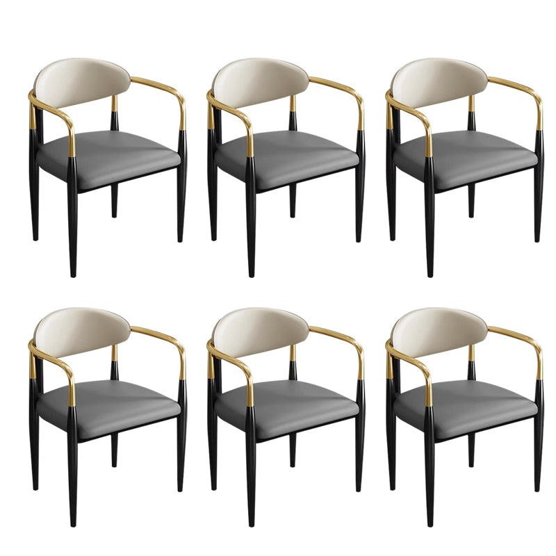 Contemporary Metal Dining Chair Black Legs Dining Room Arm Chair