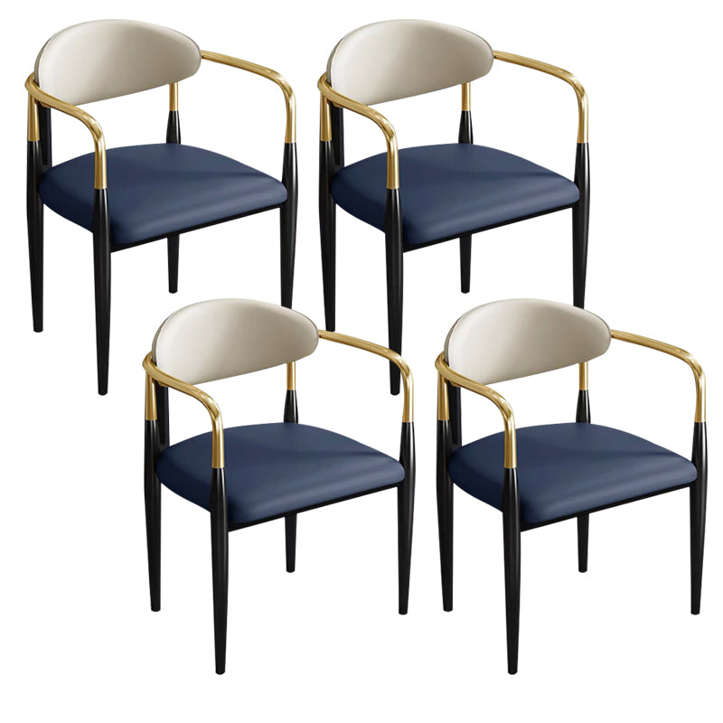 Contemporary Metal Dining Chair Black Legs Dining Room Arm Chair