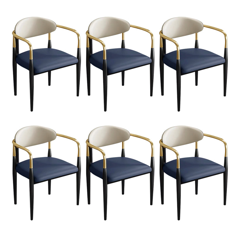 Contemporary Metal Dining Chair Black Legs Dining Room Arm Chair