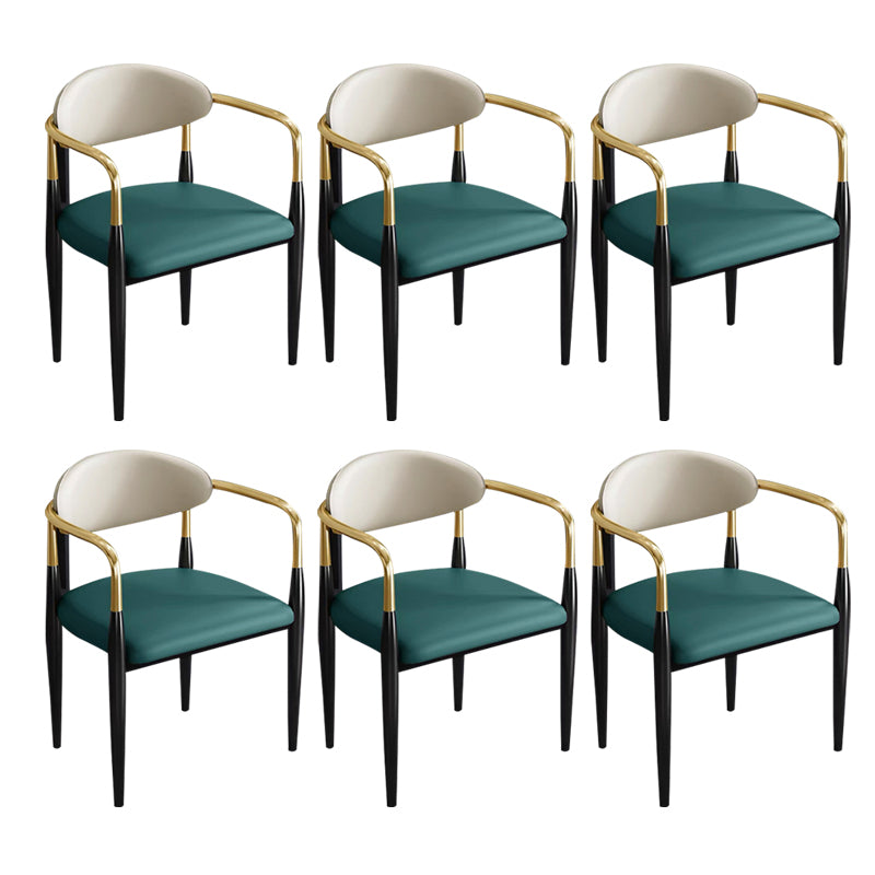 Contemporary Metal Dining Chair Black Legs Dining Room Arm Chair