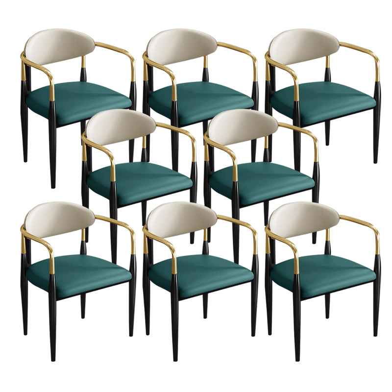 Contemporary Metal Dining Chair Black Legs Dining Room Arm Chair