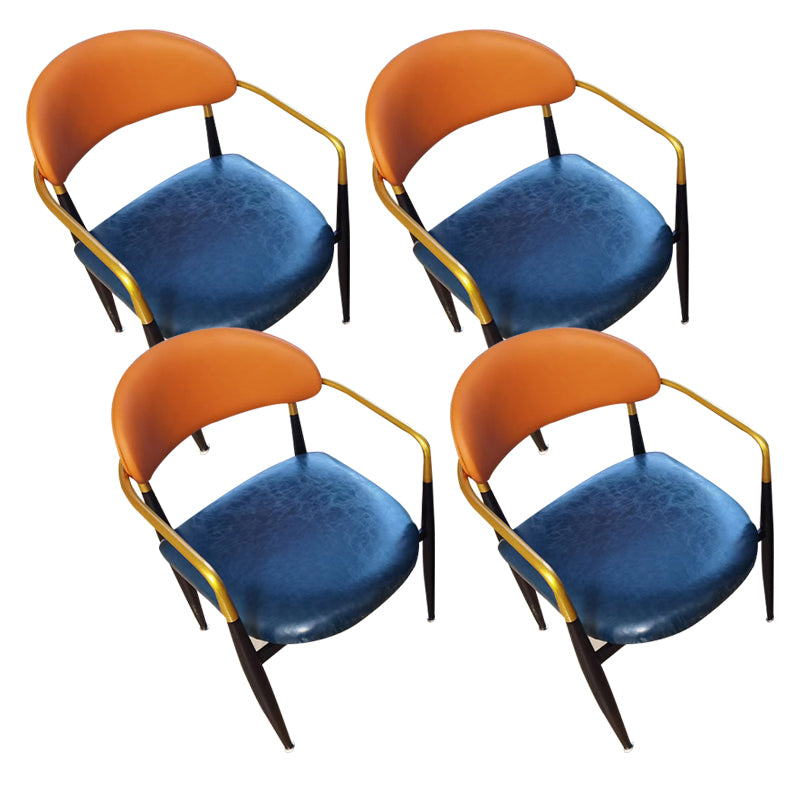 Contemporary Metal Dining Chair Black Legs Dining Room Arm Chair