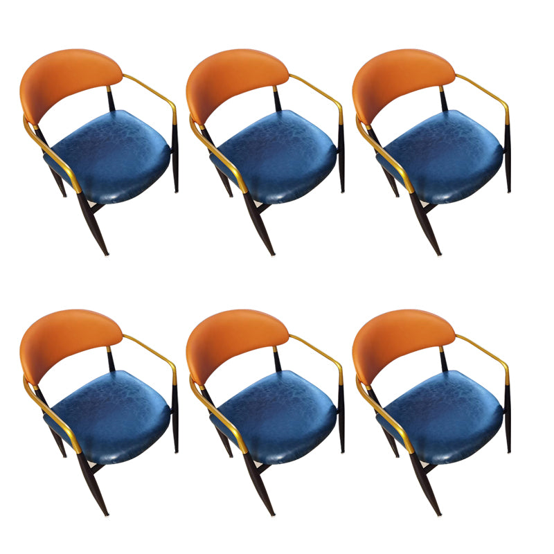 Contemporary Metal Dining Chair Black Legs Dining Room Arm Chair