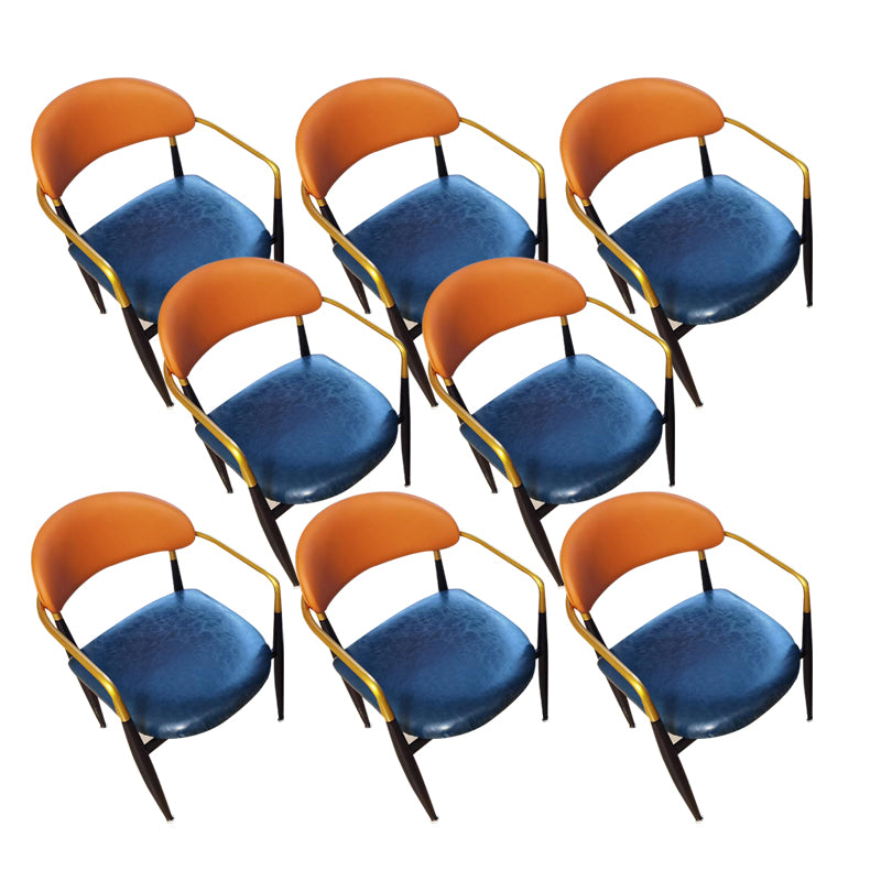 Contemporary Metal Dining Chair Black Legs Dining Room Arm Chair