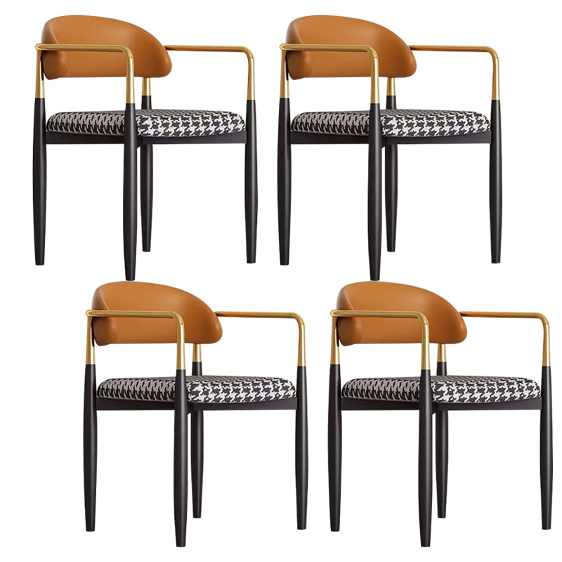 Contemporary Metal Dining Chair Black Legs Dining Room Arm Chair