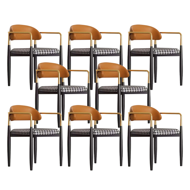 Contemporary Metal Dining Chair Black Legs Dining Room Arm Chair