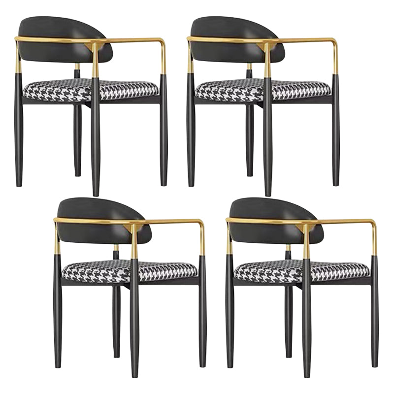 Contemporary Metal Dining Chair Black Legs Dining Room Arm Chair