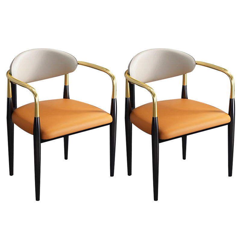 Contemporary Metal Dining Chair Black Legs Dining Room Arm Chair