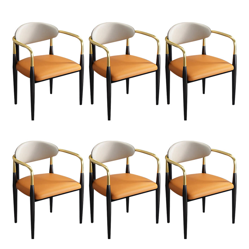 Contemporary Metal Dining Chair Black Legs Dining Room Arm Chair