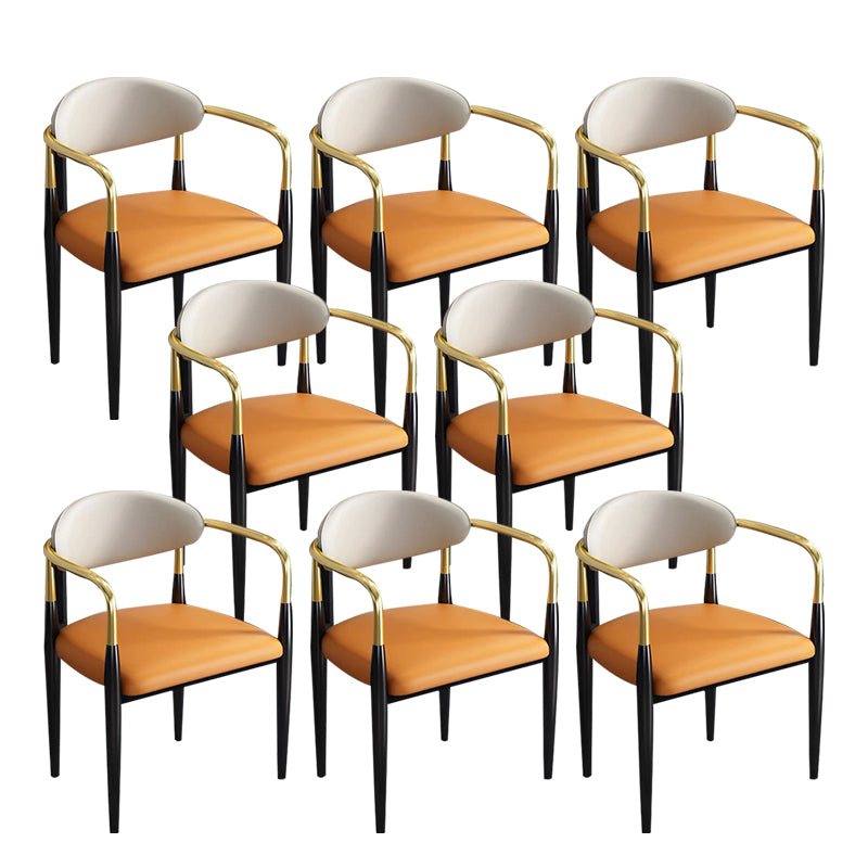 Contemporary Metal Dining Chair Black Legs Dining Room Arm Chair