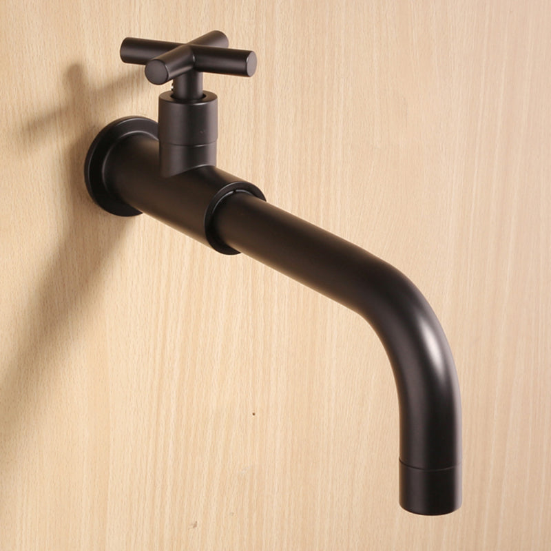 Contemporary Wall Mounted Bathroom Faucet Cross Handle Solid Brass Faucet