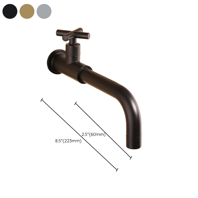 Contemporary Wall Mounted Bathroom Faucet Cross Handle Solid Brass Faucet