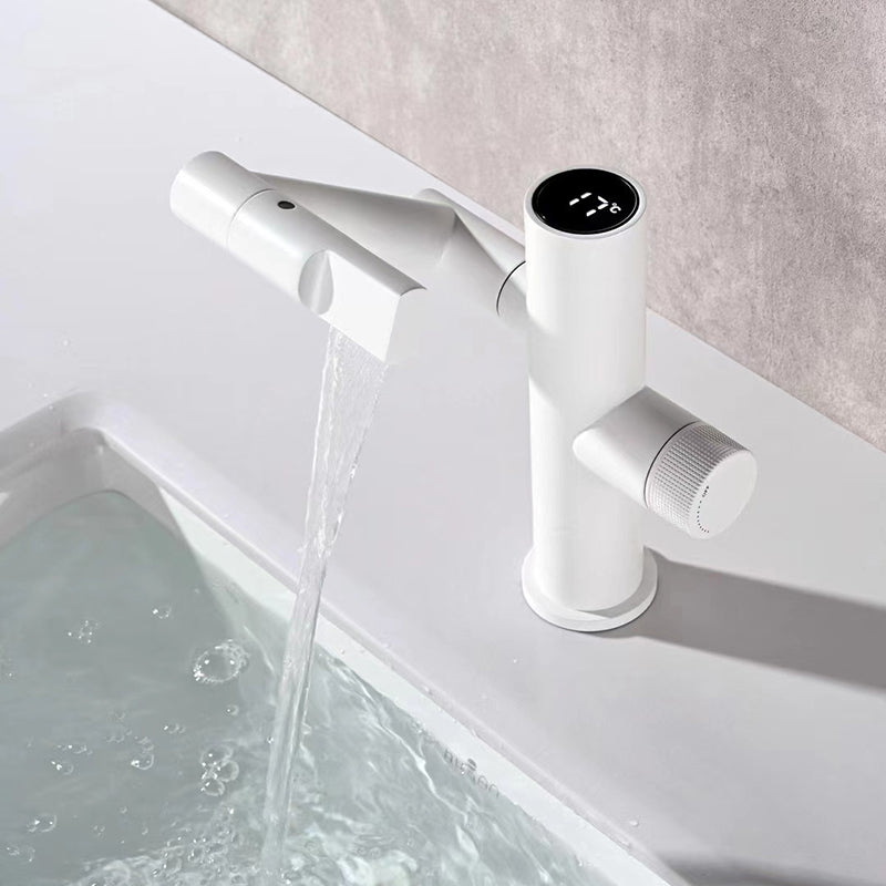 Modern Vessel Sink Faucet Solid Color Copper Centerset Lavatory Faucet for Bathroom