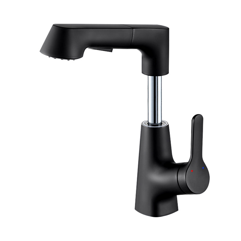 Contemporary Sink Faucet Plian Low Arc Brass Centerset Lavatory Faucet