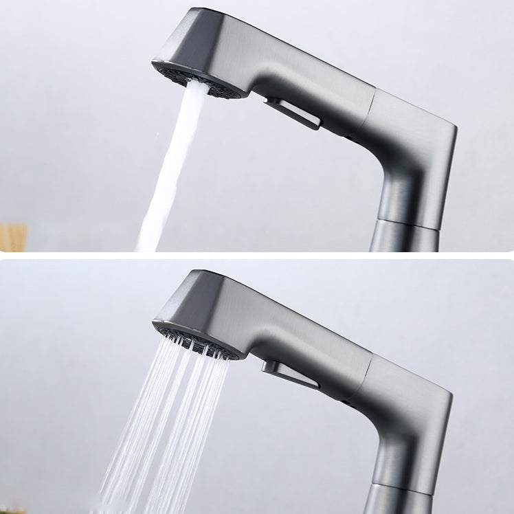 Contemporary Sink Faucet Plian Low Arc Brass Centerset Lavatory Faucet