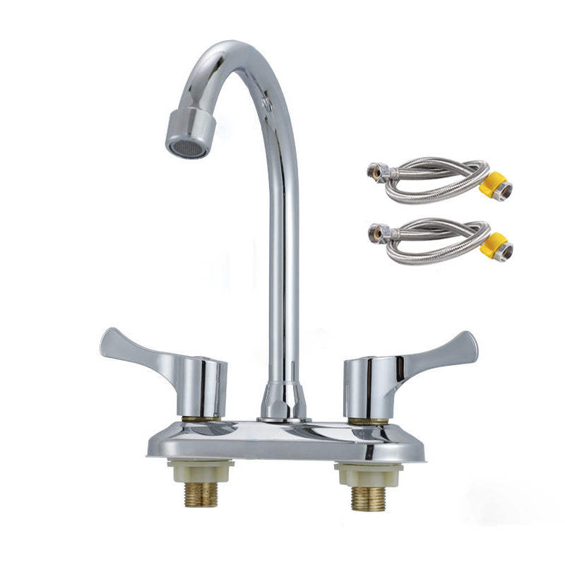 Contemporary Water Filler Double Handle Kitchen Faucet with Deck Plate
