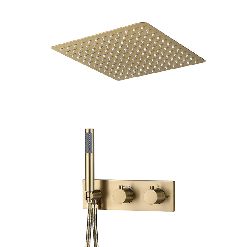 Modern Shower System Brass Temperature Control Fixed Shower Head Shower Combo