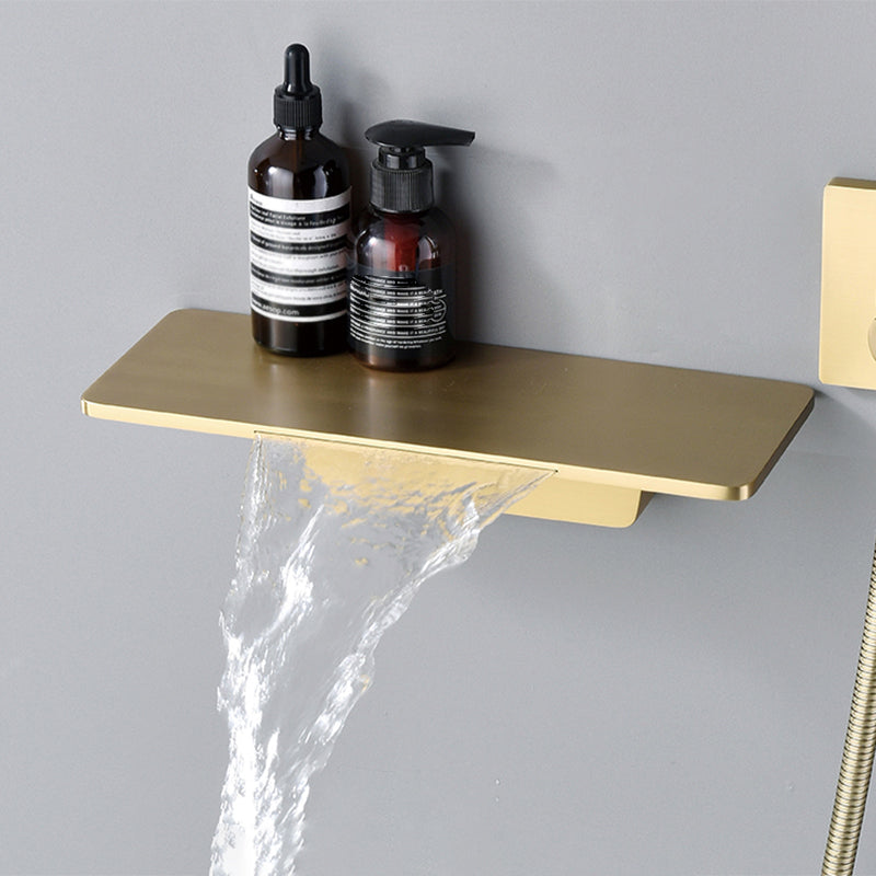 Modern Shower System Brass Temperature Control Fixed Shower Head Shower Combo