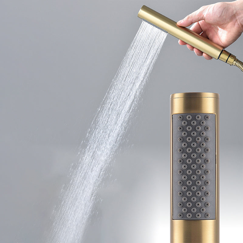 Modern Shower System Brass Temperature Control Fixed Shower Head Shower Combo