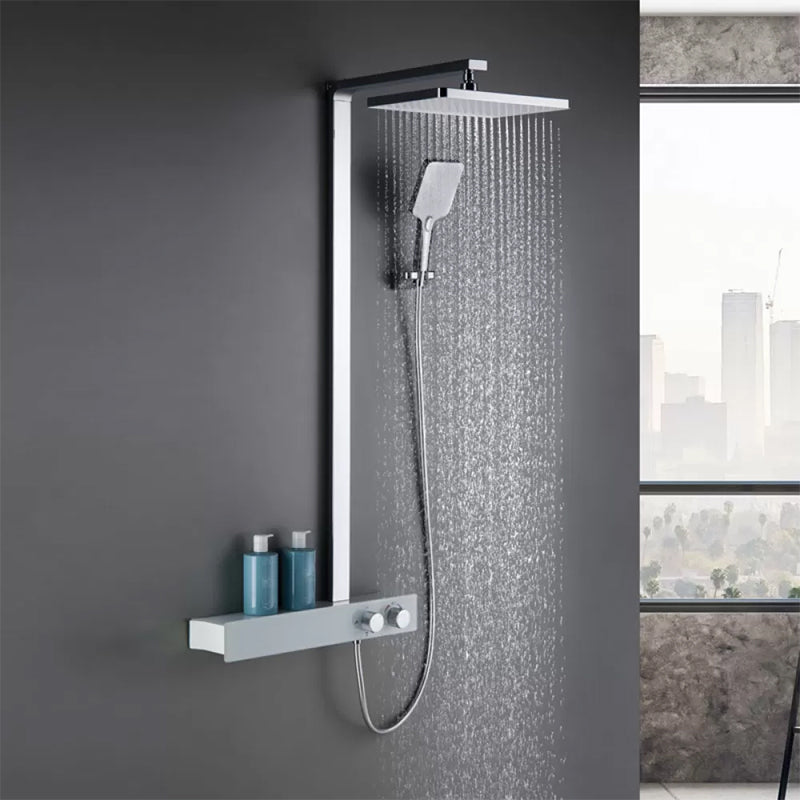 Contemporary Style Shower System Copper Rectangle Wall Mounted Shower System