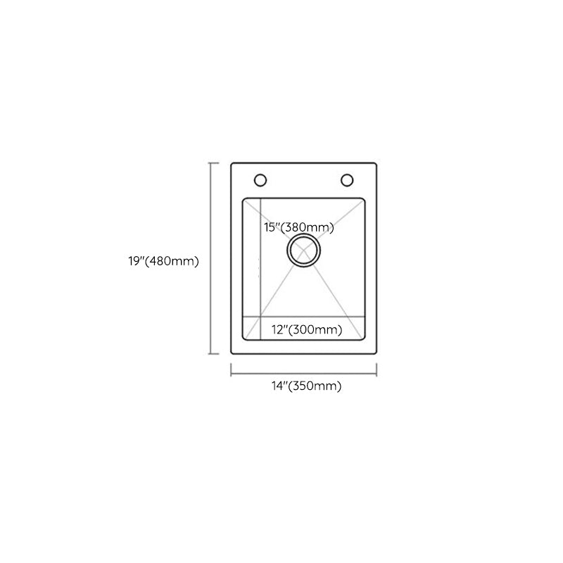 Modern Style Kitchen Sink Stainless Steel Rectangle Drop-In Kitchen Sink